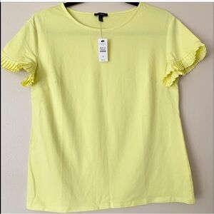 NEW Talbots Ruffles Short Sleeves Yellow Size SP
